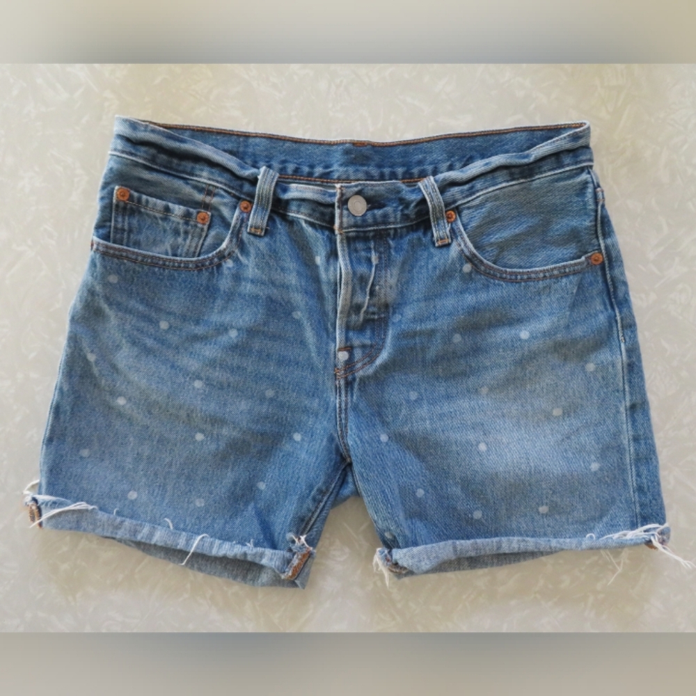 Levi's 501 CT Polka Dot Denim Shorts size 27